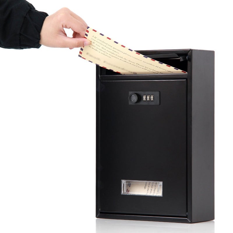 Jssmst Locking Mailbox Wall Mounted Vertical- Jssmst Mail Boxes with Combination Lock Large Capacity, 12.6 x 8.46 x 3.35 Inch, Black, SM-0601CM,Medium - Image 5